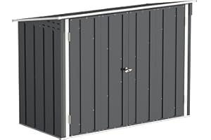 Duramax Abri à vélos pour 2 vélos avec portes doubles verrouillables entièrement larges, abri de stockage en métal, abri de jardin pour vélos, stockage de vélos, 203 x 101 x 146 cm, anthracite