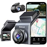 Botslab G300H Pro ADAS 3K &Ouml;n+Arka WiFi+GPS 150&deg; Geniş A&ccedil;ı Gece G&ouml;r&uuml;şl&uuml; Ara&ccedil; İ&ccedil;i Kamera Dash Cam Ara&ccedil; Kamerası+WDR+LCD Ekran+G