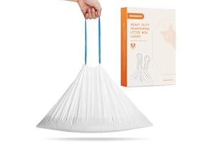 Cat Litter Box Liners, 20 Count Heavy Duty Drawstring Cat Litter Receptacles Bags for Meowant MW-SC01 Automatic Cat Litter Box
