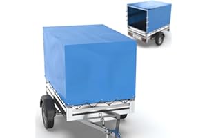 Tarpofix® Telo impermeabile alto 256x145x135 cm incl. corda per teloni - Telone occhiellato impermeabile in robusto materiale in PVC - Telone pvc per vari modelli di rimorchio per auto da 750 & 1000kg