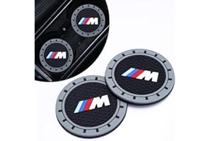 ZHNGZHJ 2 Pezzi sottobicchieri per BMW M M2 M4 M5 M6 M8 X1 X2 X3 X5 X6 M135i M240i Z4 328i X7 auto,tappetini/inserto/sottobicchieri portabicchieri per auto,accessorio portabicchieri