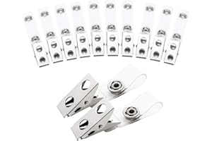 Fushing 150 Piezas Pinzas De La Insignia Del Metal Con Las Correas Claras Del PVC Para Las Tarjetas De La Identificación Y Los Soportes De La Divisa