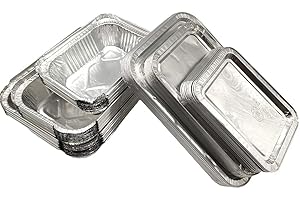 AMACOAM Amaoma 30 Pezzi Contenitori in Alluminio Monouso per Alimenti e Barbecue, USA e Getta, con Coperchi 230ml 400ml 600ml