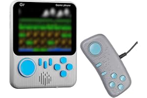 Tiardey Bärbar spelkonsol bärbar spelkonsol med 666 klassiska spel 3,5 färgdisplay stativ för 2 spelare och TV för tonåringar
