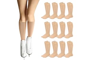 Toulite 12 Paar Eiskunstlaufsocken für Damen Herren Kinder Eislaufsocken Einfarbig Rollschuh Socken