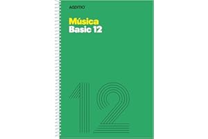 ADDITIO - Cuadernos de música BASIC 12| Adaptados a todas las edades y procesos de aprendizaje| 12 pentagramas de 10 mm| Tamaño A4| Papel ecológico| Espiral| Verde|