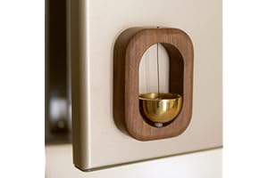 Fay Bless Shopkeepers Cloche magnétique pour ouverture de porte, carillon pour entreprise, décorations de bureau uniques et décoration à suspendre pour entrée (noyer (rectangulaire)