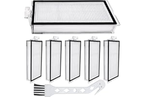 EATBALE 6 szt. filtrów zamiennych do robotów Roborock Q7, Q7+, Q7 Max, Q7 Max+, Q8 Max, Q8 Max+, T8, Q5 Pro i Q5 Pro+, zmywalne akcesoria filtrujące, z 1 szczotką do czyszczenia