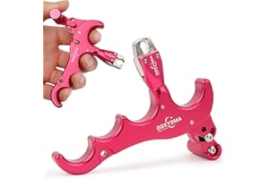 ZSHJGJR Tir à l'arc Compound Release Aids 4 doigts Alliage d'aluminium Compound Release Arc Release Réglable Sensibilité Caliper 360 degrés Tête de serrage