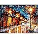 Produktbild Leeliving painting Ungerahmt Spaziergang Im Regen DIY Digital Malen Nach Zahlenzeichnung Farbmalerei Einzigartiges Geschenk Für Home Art Decor, 40Cmx50Cm Kein Gerahmt