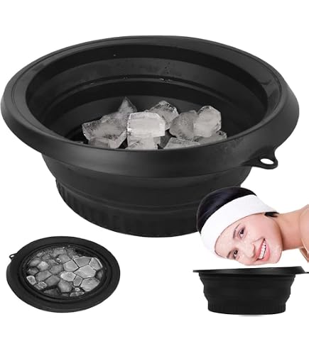 Face Ice Bath Bowl Aus Silikon – Faltbare Gesichtswaschschale Mit Eiswürfel-Form, Für Porenverkleinerung & Erfrischung – Portable Kältetherapie