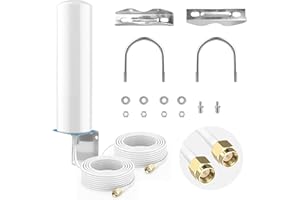 BATHGATE Outdoor 4G 5G LTE Antenna High Gain 10-12dBi OmniDirectional WiFi Antenna with Dual SMA Male Cables and TS9 Adapters 698-3800MHz Compatible with Routers Hotspots Signal Boosters