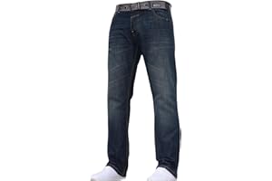 CROSSHATCH Mens 'Frinced' Classic Straight Leg Stretch Jeans Fashion Regular Fit Stylish Branded Denim by JeanBase