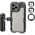 NEEWER 15 Pro Max Cage [2nd Gen], Video Rig Phone Stabilizer with Quick Release Side Handle, 67mm Filter Adapter, 17mm Lens Backplate, T Mount Lens Adapter Compatible with Moment, PA044+PA045B