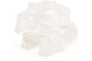 AHANDMAKER 500g Pietra di quarzo di cristallo di rocca naturale grezzo bianco puro, cristallo di trasparenti ruvide, senza fori curative con 1 sacchetto di velluto per la collezione gioielli fai da te