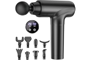 COTSOCO Massage Gun Deep Tissue, Super Quiet, 20 Speeds Cordless Handheld Neck Back & Muscle Massager Gun, 9 Massage Heads, Gifts for Men Women, Best Gift