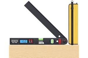 BINTA Angle Finder Digitale 0-225°Inclinometro Livella Angolare Digitale Precisione ±0.5°- Display LCD Retroilluminato, Doppia Bolla con Borsa Portatile per Falegnami/Edil/Fai Da Te-Nero