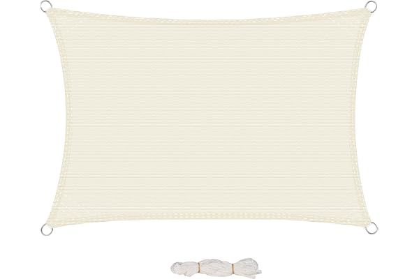 EUGAD Voile d'ombrage Imperméable, Protection Solaire, Coupe-Vent, Tissu PEHD, Protection des Rayons UV, Coutures transversales, Robuste et Stable, pour Jardin Terrass Balcon