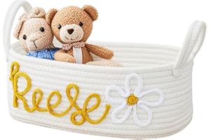 WAVATA Cesta de regalo para bebé, cesta de almacenamiento trenzada, cesta decorativa para habitación infantil, cestas de almacenamiento trenzadas para juguetes y ropa de bebé, organizador de pañales para