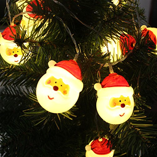 TKSTAR,LED String Lights,Christmas Old Person Head Shape LED Lights,Suitable for Outdoor and Indoor Decorations (20 lights 3M)