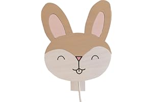 ‎CLEVERE KIDS BABY-COLLECTION Clevere Kids Kinder Wandlampe Alle Meine Tiere Holz Handarbeit A++ (Hase)