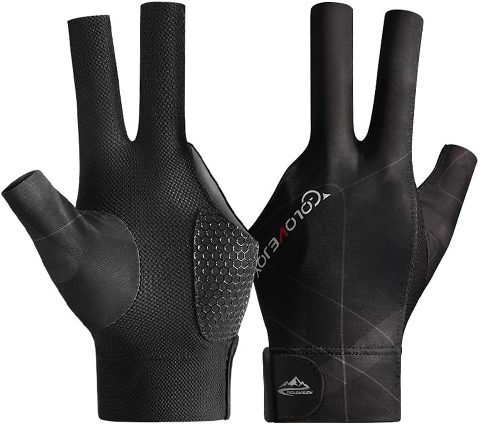Wnddle Guante de Billar Snooker Izquierdo Guantes de Piscina de Billar Mano Izquierda, Guantes de Billar, Guantes de Piscina Profesionales Billar, Guante de Billar de 3 Dedos Guantes