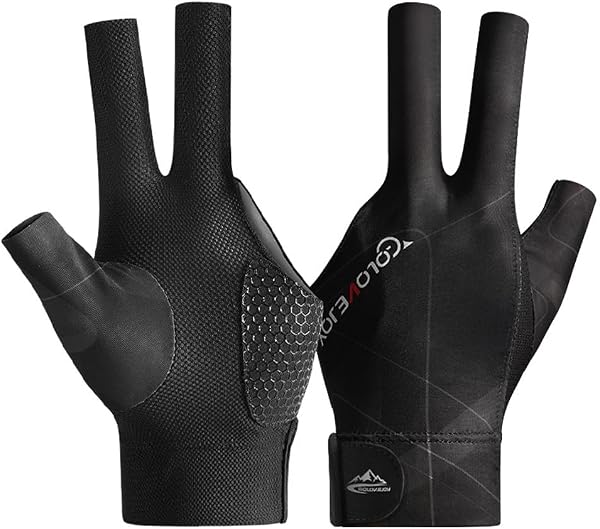 Wnddle Guante de Billar Snooker Izquierdo Guantes de Piscina de Billar Mano Izquierda, Guantes de Billar, Guantes de Piscina Profesionales Billar, Guante de Billar de 3 Dedos Guantes - 1