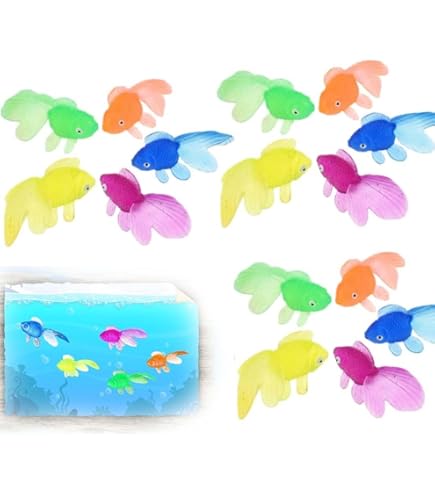 8 Pesci Neon Deformabili Per Acquario - Gomma Morbida, Galleggianti - Giocattoli Per Bambini E Decorazione - Foto 11