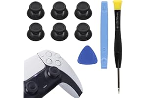 Joystick Replacement Compatible with PS5 Controller, OIHCAZ Thumbsticks Repair Kit with Analog Thumb Grips Caps, Screwdriver, Triangle Paddle and Pry Tool