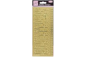 ANITA'S Anitas Outline Stickers, Happy Anniversary, Gold, For Scrapbooking, Card Making, Kids Play, Homework, Art, Craft, Embelish, Decorative, Paper, Card, Glass, Metal, Plastic, Foam