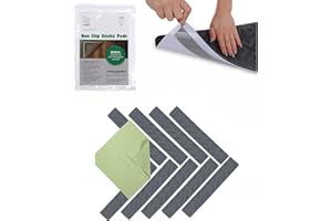 Ledgebay Rug Pad Grippers for Area Rugs - Pack of 9 Reusable, No Skid, Washable, Anti-Slip, Rug Pad Gripper for Hardwood Floors and Tile with Double-Sided, Self Adhesive to Keep Area Rugs Flat (Gray)