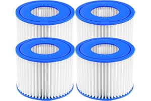 Nephelolux Pool Typ VI Filter, Ersatz Whirlpools Filterpatronen Zubehör für Best-Way, Lay-Z-Spa, Schwimmbad, Coleman SaluSpa, Palm Springs (4 Filters)