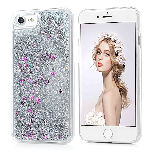 Badalink Iphone7 Slimcase H  lle PC Treibsand Fl  ssige Sterne Star Weich Flexibel Einteilige Handyh  lle Soft Leicht Sto  stangen Case Silbrig