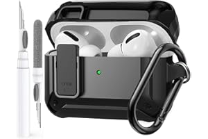 OTOPO for Airpods Pro 3 Case with Lock Clip, Rugged Apple Airpods Pro 3rd Generation Cover 2025 Men Women, Armor Shockproof iPod Pro3 Gen Protective Hard Shell with Cleaner Kit, Black