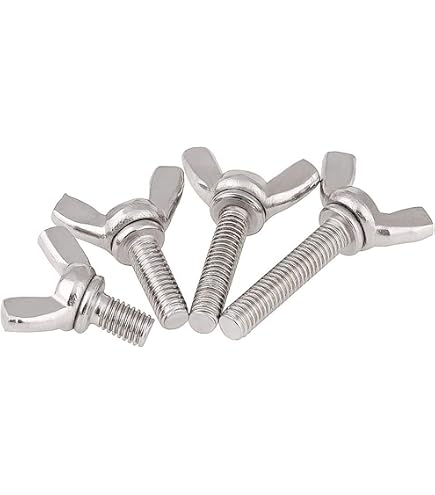 Lot De 4 Vis à Papillon Moletées M4x16mm – Tête Pleine En Laiton, Uxcell