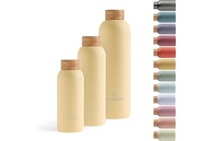 ‎WATERDROP MICRODRINK waterdrop® Steel Bottle 1000ml isolierte Trinkflasche auslaufsicher | Thermosflasche 24h kalt, 12h heiß | doppelwandige Edelstahl Wasserflasche | bruchsicher | Kohlensäure geeignet