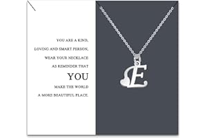 HEYEJET Originales Collar Inicial Acero Inoxidable, Collar Mujer con Colgante Letra A-Z Pequeñas - Bisutería Regalo Madre Hija Cumpleaños Novia o Amigas Regalo Con Tarjeta Inspiradora