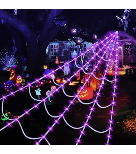 Dalugo Toile D'araignée D'Halloween - Noir - 6 X 5 M - Grands Triangles