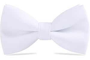 WELROG Nœud papillon classique pré-noué Noeud papillon ajustable en gabardine de smoking solide pour enfants et hommes Cravate pour adultes et enfants pour la fête de mariage