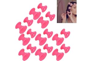 DIOCHE 20 Sztuk Wałków do Włosów, Silikonowe Kręcone Włosy, Zestaw Lokówek w Kształcie Grzyba, Wałek do Włosów dla Kobiet, Narzędzia do Stylizacji DIY, Różowo-czerwony