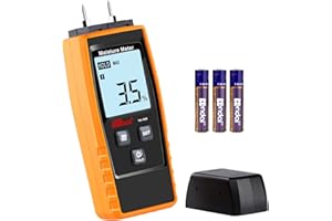 LEERCHUNAG Digitaler Feuchtigkeitsmesser, 8 in1 Pin Holzfeuchtemessgerät, Holzfeuchtemesser für Brennholz/Holz/Trockenbau/Holz/Ziegel/Putz/Boden/Papier – Wasserlecksensor Detektor & Feuchtigkeitstester Gelb