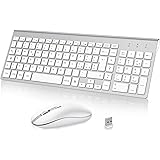 cimetech Tastiera e Mouse Wireless, Layout Italiano QWERTY, Tastiera Ultra-Sottile ‎Ergonomico Full-Size 2.4Ghz Wireless Mous