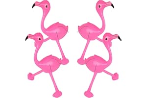 SHATCHI Inflatable Blow Up Pink Flamingo Hen Do Stag Hawaiian Tropical Summer Luau Fancy Dress Party Decoration, 3pc