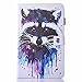 Produktbild Samsung Galaxy Tab A 10.1 Hülle , Billionn® Gemalt Karikatur netter Art-erstklassiges PU-Leder-Schlag-Abdeckungs-Shell-Mappen-dünner Standplatz-Schutz Hülle mit Ständer Funktion Magnet für Ledercase Handytasche Scratch Telefon-Kasten für Samsung Galaxy Tab A 10.1 Zoll SM-T580 / SM-T585 (Bunte Waschbär)