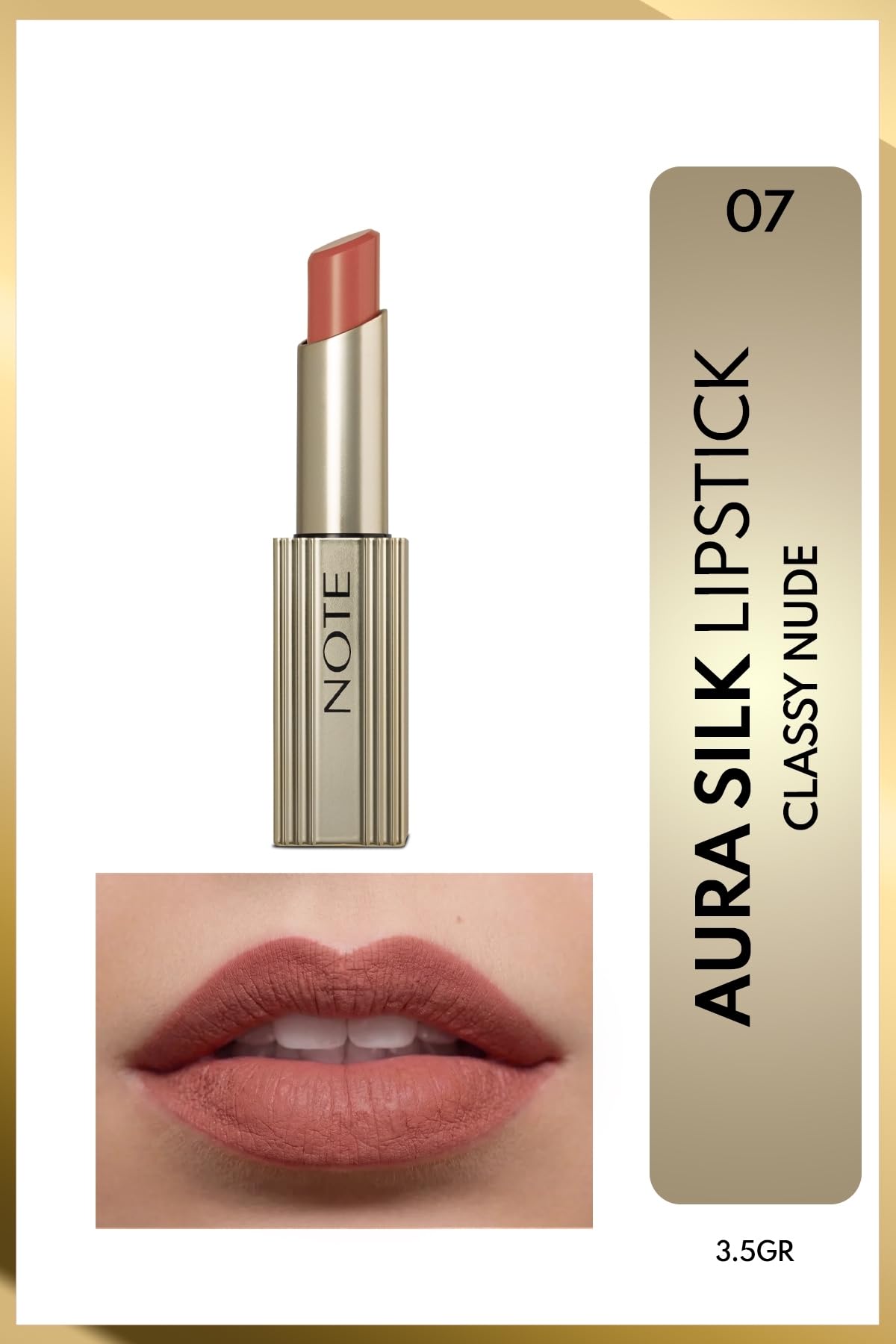 Aura Silk Lipstick 07 Classy Nude Kremsi Yarı Parlak Ruj - Nude