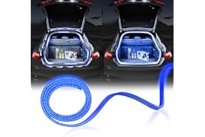 NHHEO Upgrade Dynamic Flowing Car LED Trunk Light Strip, 79Inch Universal Flexible Cutting Silicone Waterproof Neon Lights Strip, 12V Interior Ambient Lighting for Cars SUVs(Blue)