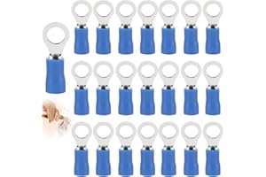 XURJUMI 100 PZ Terminali ad Anello Connettori Elettrici M6 PVC Occhiello Anello Isolati Capicorda Giallo di Rame Connettore Terminale per Il Collegamento di Cavi, Fili (PRB6)