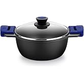 BRA Advanced | 28 cm high cast aluminium casserole dish | With Non-Stick, PFOA-Free Reinforced Superior Performance, Black an