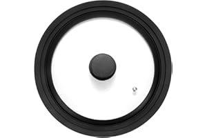 ZITFRI Universal Lid for Pots Pans and Skillets Fits 26cm, 28cm & 30cm Diameter Cookware - Frying Pan Cover Universal Glass Lid with Heat Resistant Silicone Rim ＆ Tempered Glass