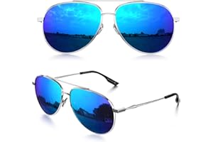 LUENX Sunglasses for Men Women Polarized Lens Driving Glasses - UV 400 Protection Fashion Pilot Style 60MM